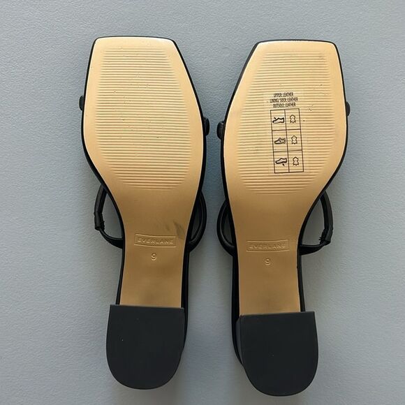 New Everlane The Double Strap Heel in Black Size 9 - Picture 9 of 11